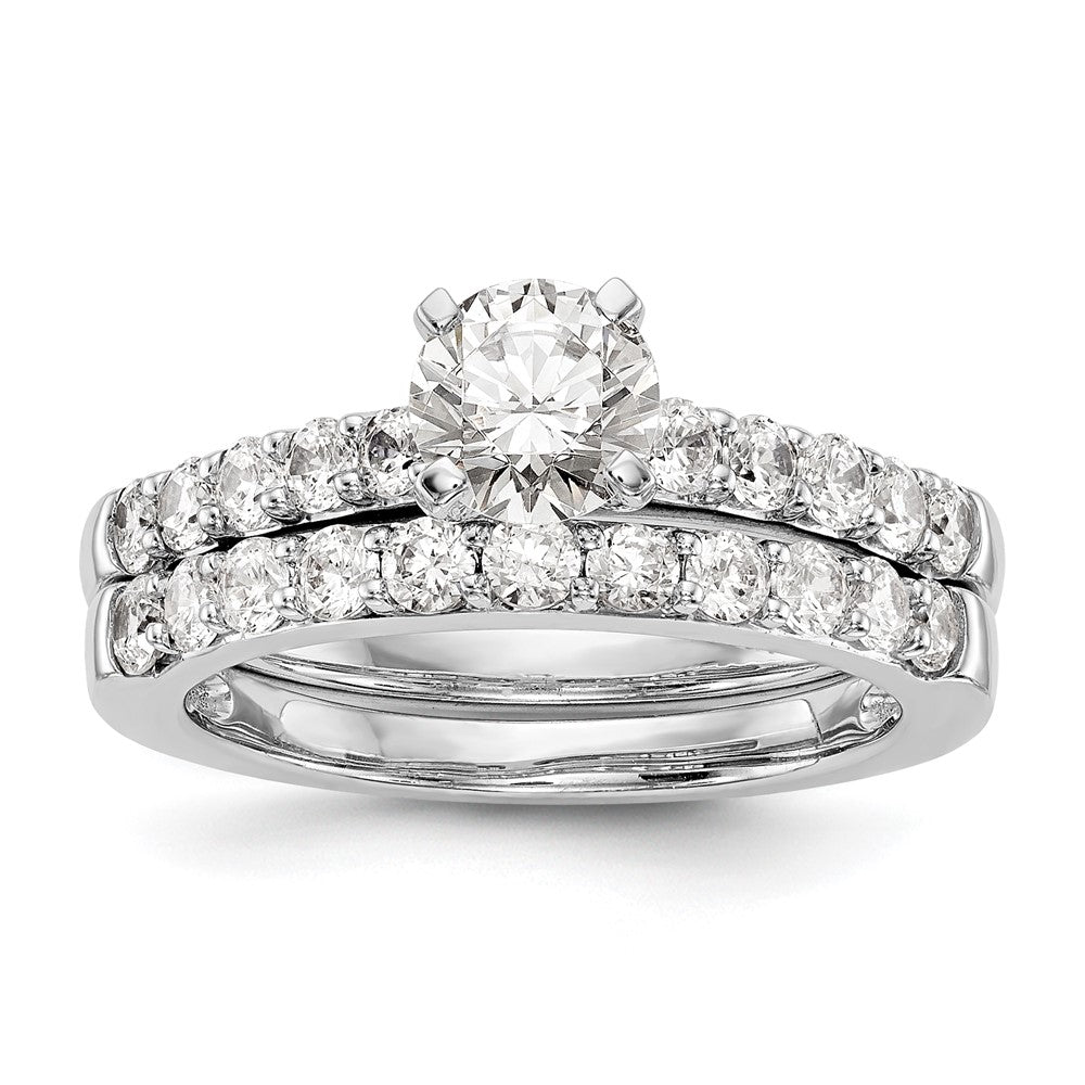 14K Weißgold Stift Set 1/2 Karat Diamant Halbfassung Verlobungsring