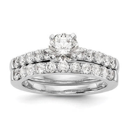 14K Weißgold Stift Set 1/2 Karat Diamant Halbfassung Verlobungsring