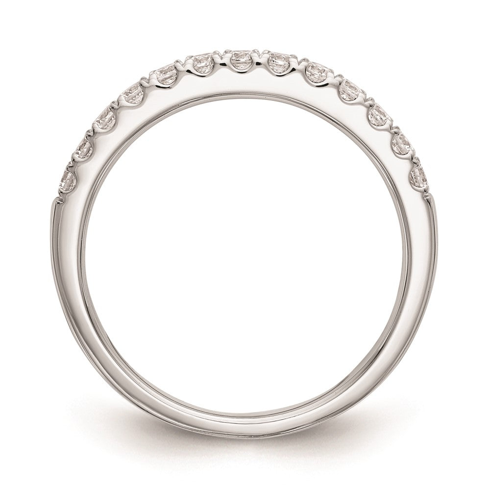14K Weißgold Ehering mit echten Diamanten