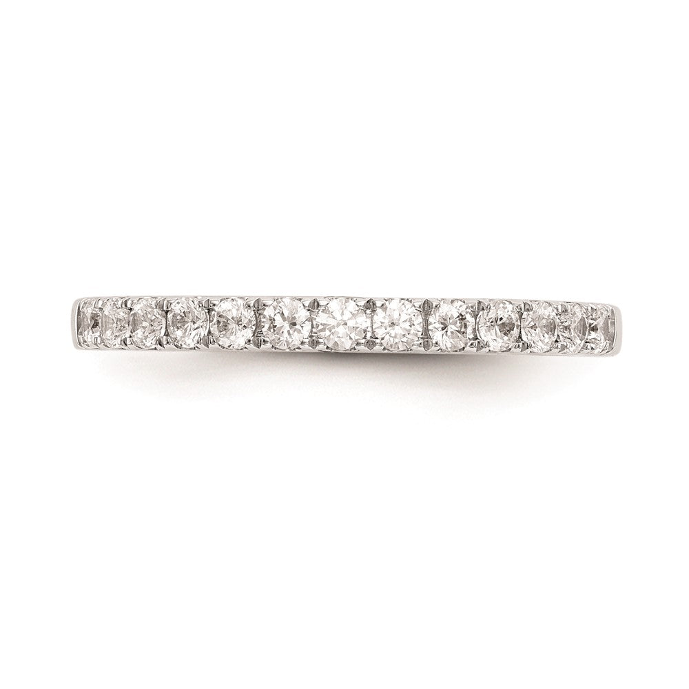 14K Weißgold Ehering mit echten Diamanten