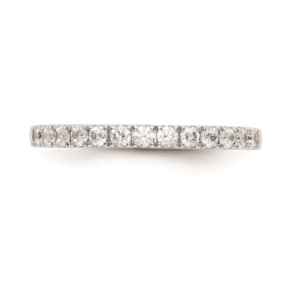 14K Weißgold Ehering mit echten Diamanten
