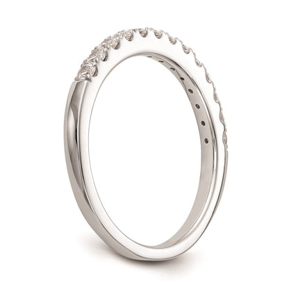 14K Weißgold Ehering mit echten Diamanten