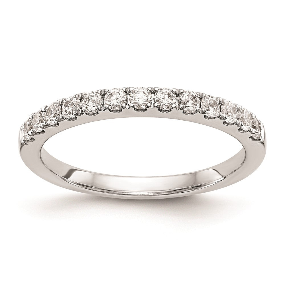 14K Weißgold Ehering mit echten Diamanten