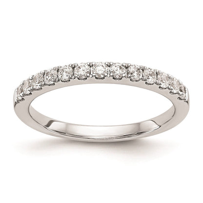 14K Weißgold Ehering mit echten Diamanten