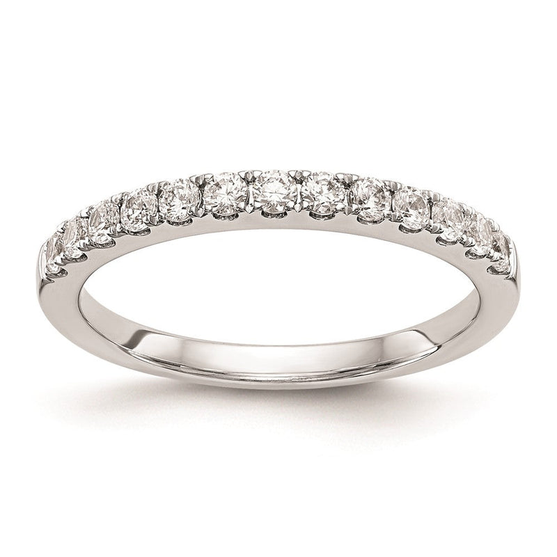 14K Weißgold Ehering mit echten Diamanten