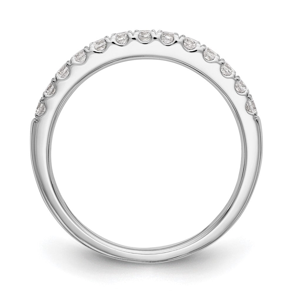 14K Weißgold Ehering mit echten Diamanten