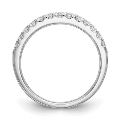 14K Weißgold Ehering mit echten Diamanten