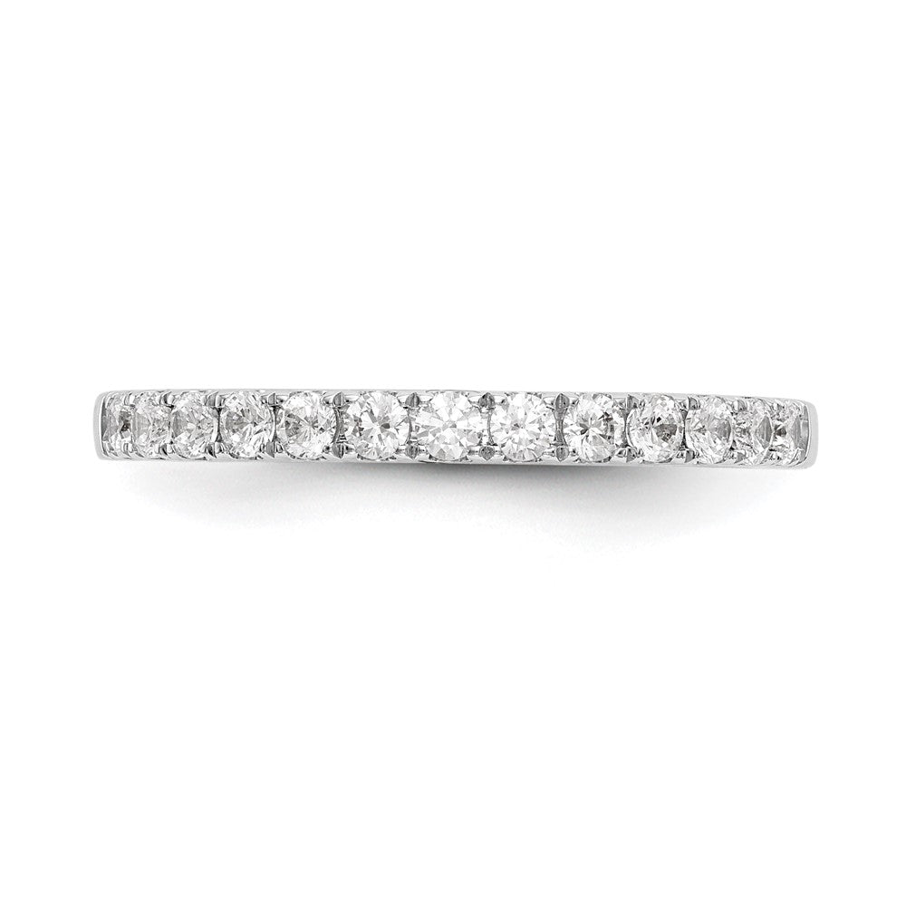 14K Weißgold Ehering mit echten Diamanten