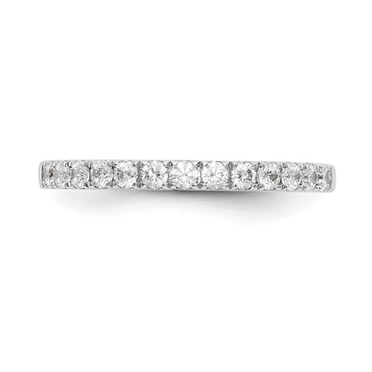 14K Weißgold Ehering mit echten Diamanten