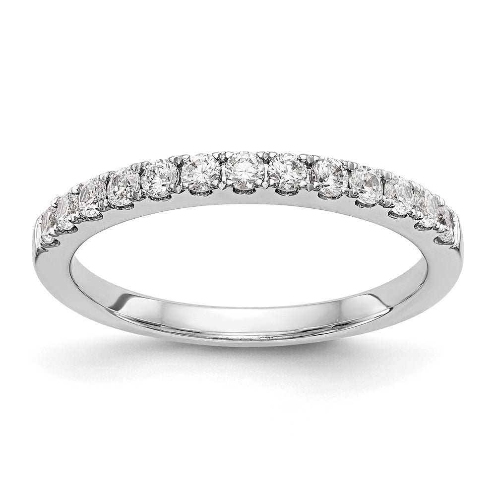 14K Weißgold Ehering mit echten Diamanten