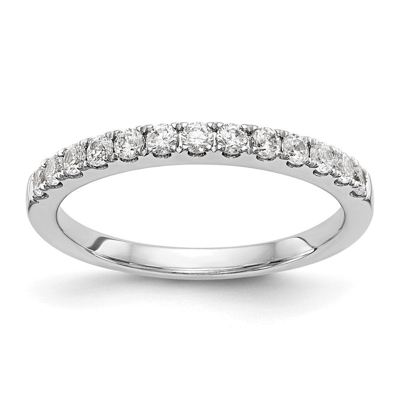 14K Weißgold Ehering mit echten Diamanten