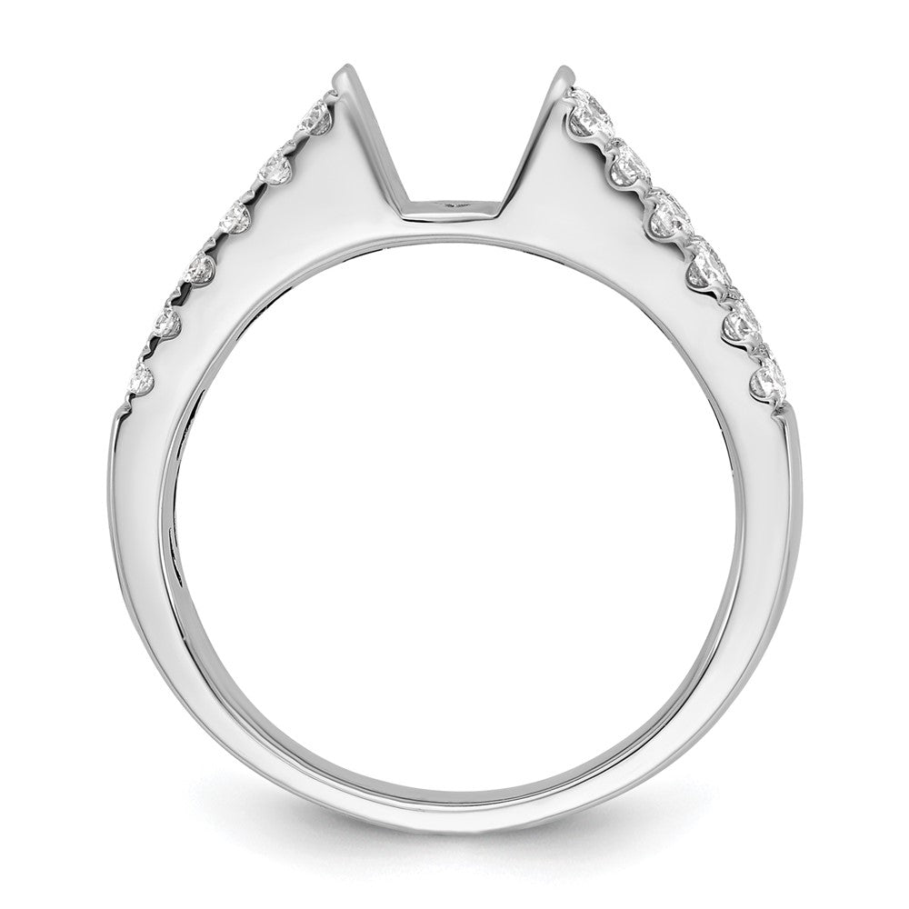14K Weißgold 2 Reihe Stift Set 5/8 Karat Diamant Halbfassung Verlobungsring