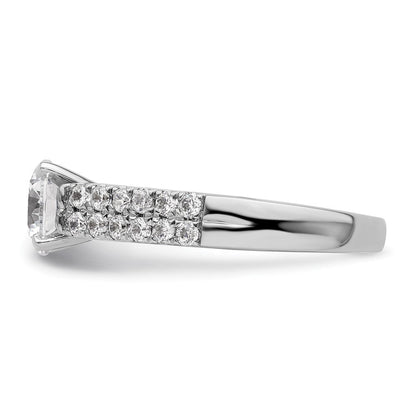 14K Weißgold 2 Reihe Stift Set 5/8 Karat Diamant Halbfassung Verlobungsring