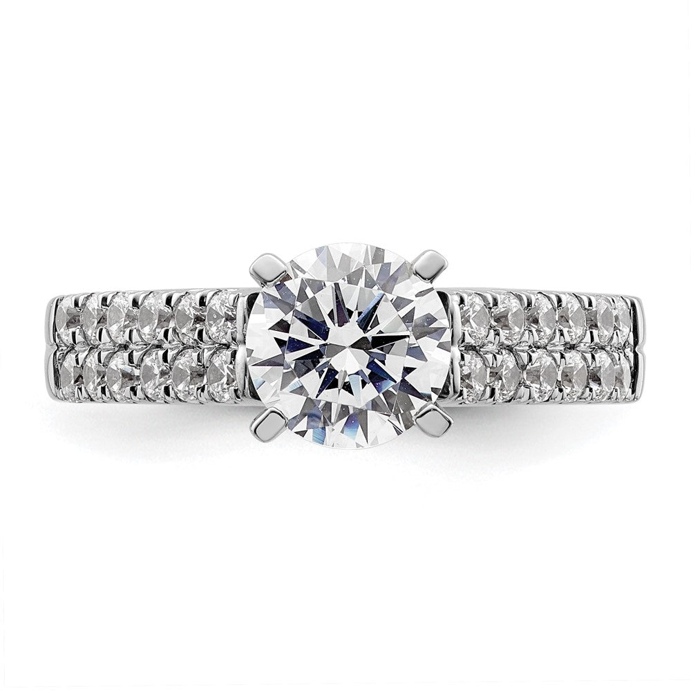 14K Weißgold 2 Reihe Stift Set 5/8 Karat Diamant Halbfassung Verlobungsring