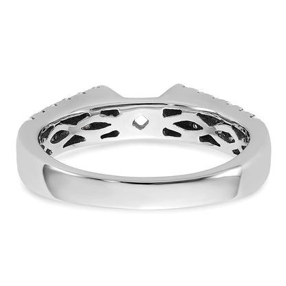 14K Weißgold 2 Reihe Stift Set 5/8 Karat Diamant Halbfassung Verlobungsring