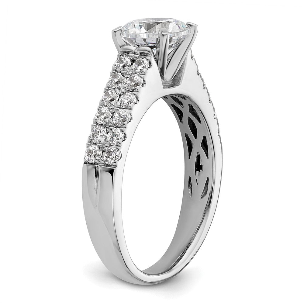 14K Weißgold 2 Reihe Stift Set 5/8 Karat Diamant Halbfassung Verlobungsring