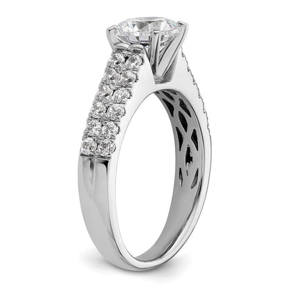 14K Weißgold 2 Reihe Stift Set 5/8 Karat Diamant Halbfassung Verlobungsring