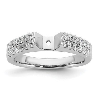 14K Weißgold 2 Reihe Stift Set 5/8 Karat Diamant Halbfassung Verlobungsring