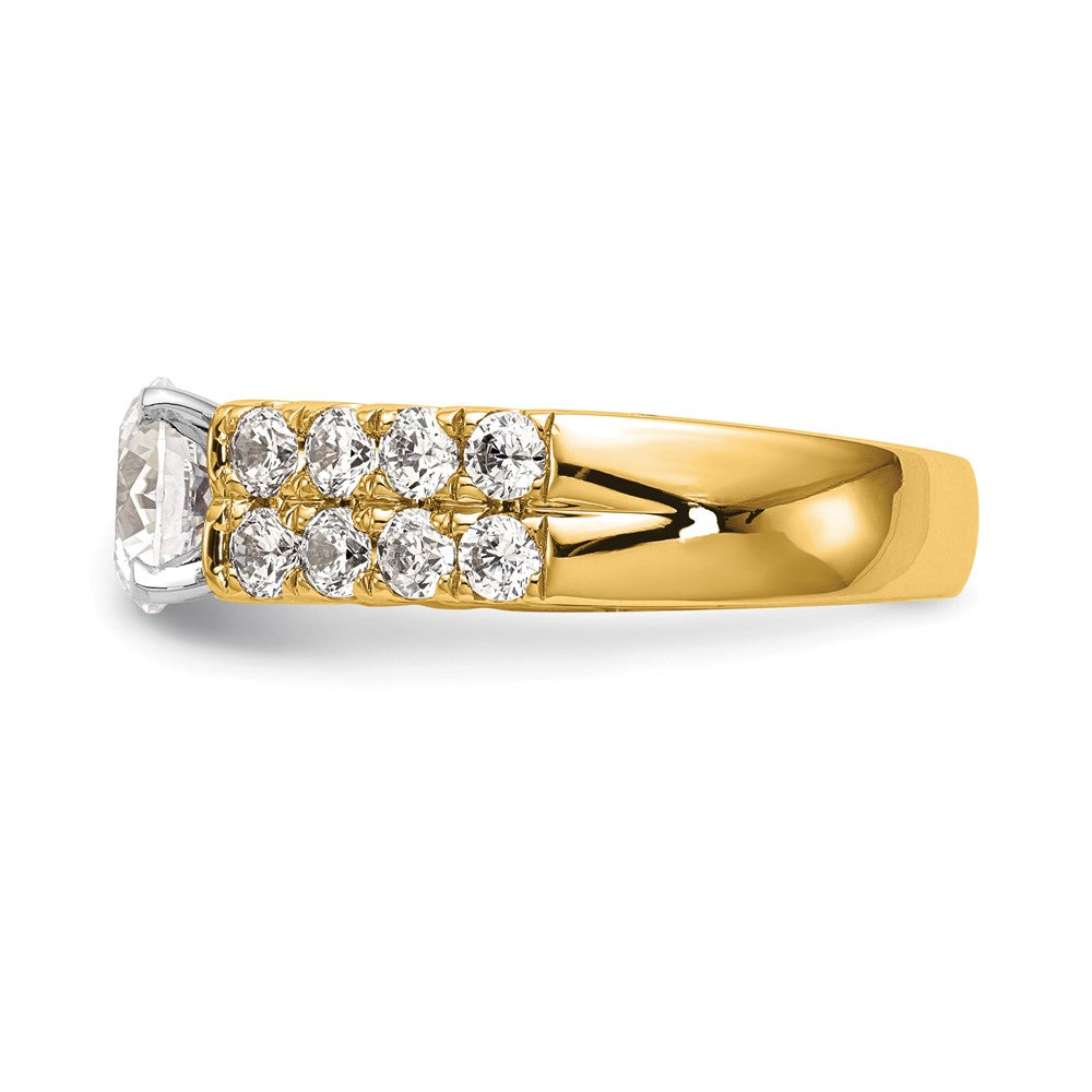 14K Gelbgold Verlobungsring mit 1,375 ct. Labordiamant VS/SI+ G+ in Krappenfassung