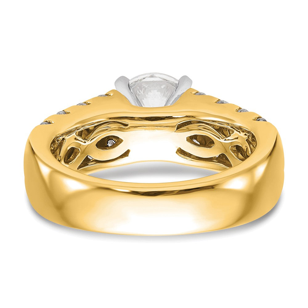 14K Gelbgold Verlobungsring mit 1,375 ct. Labordiamant VS/SI+ G+ in Krappenfassung