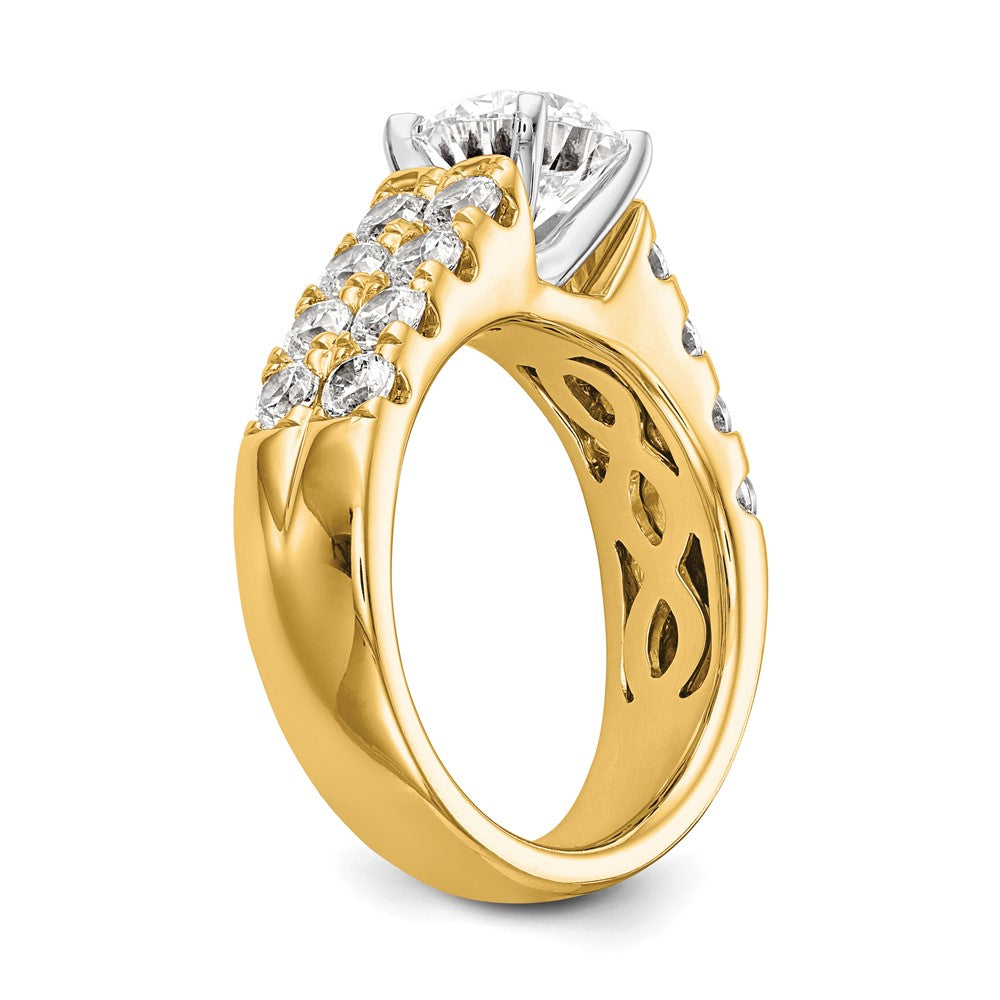 14K Gelbgold Verlobungsring mit 1,375 ct. Labordiamant VS/SI+ G+ in Krappenfassung