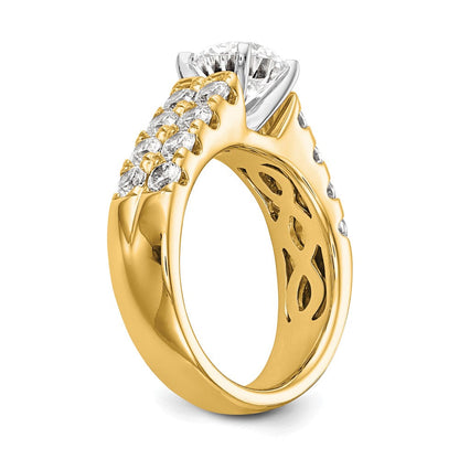 14K Gelbgold Verlobungsring mit 1,375 ct. Labordiamant VS/SI+ G+ in Krappenfassung
