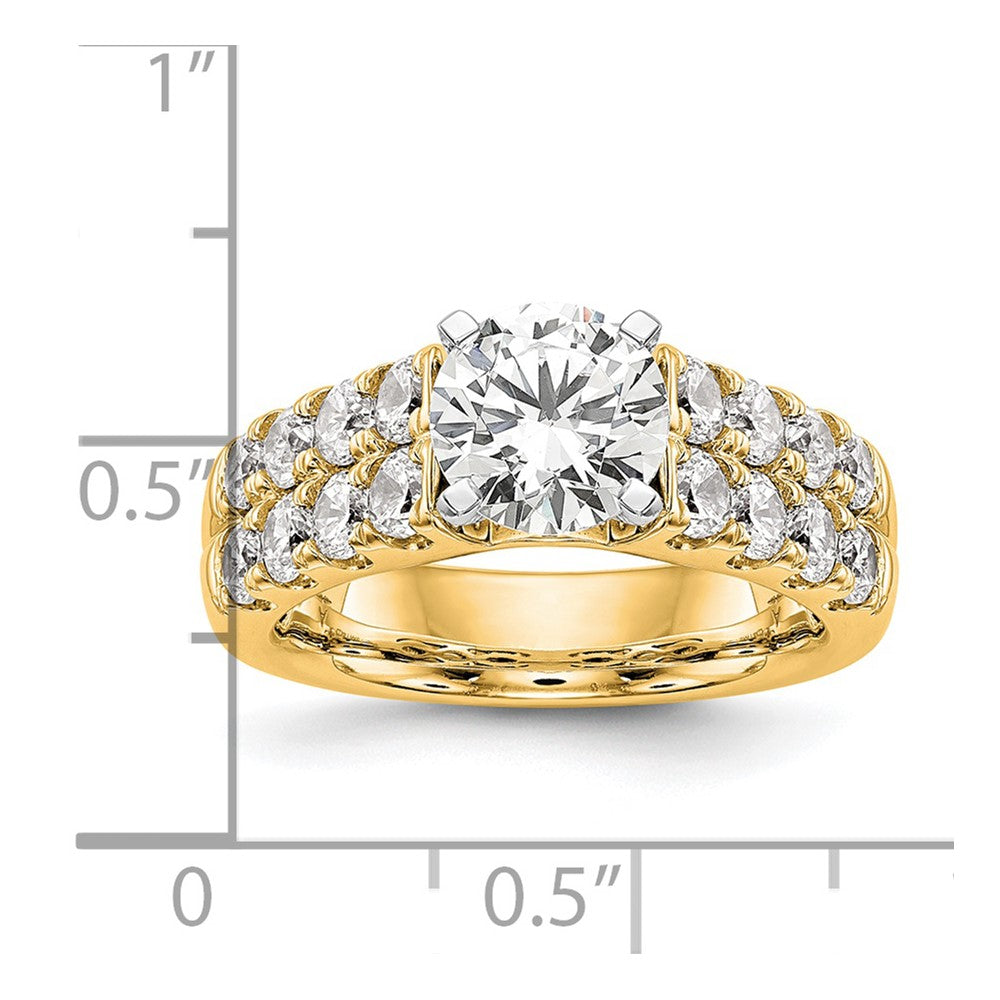 14K Gelbgold Verlobungsring mit 1,375 ct. Labordiamant VS/SI+ G+ in Krappenfassung