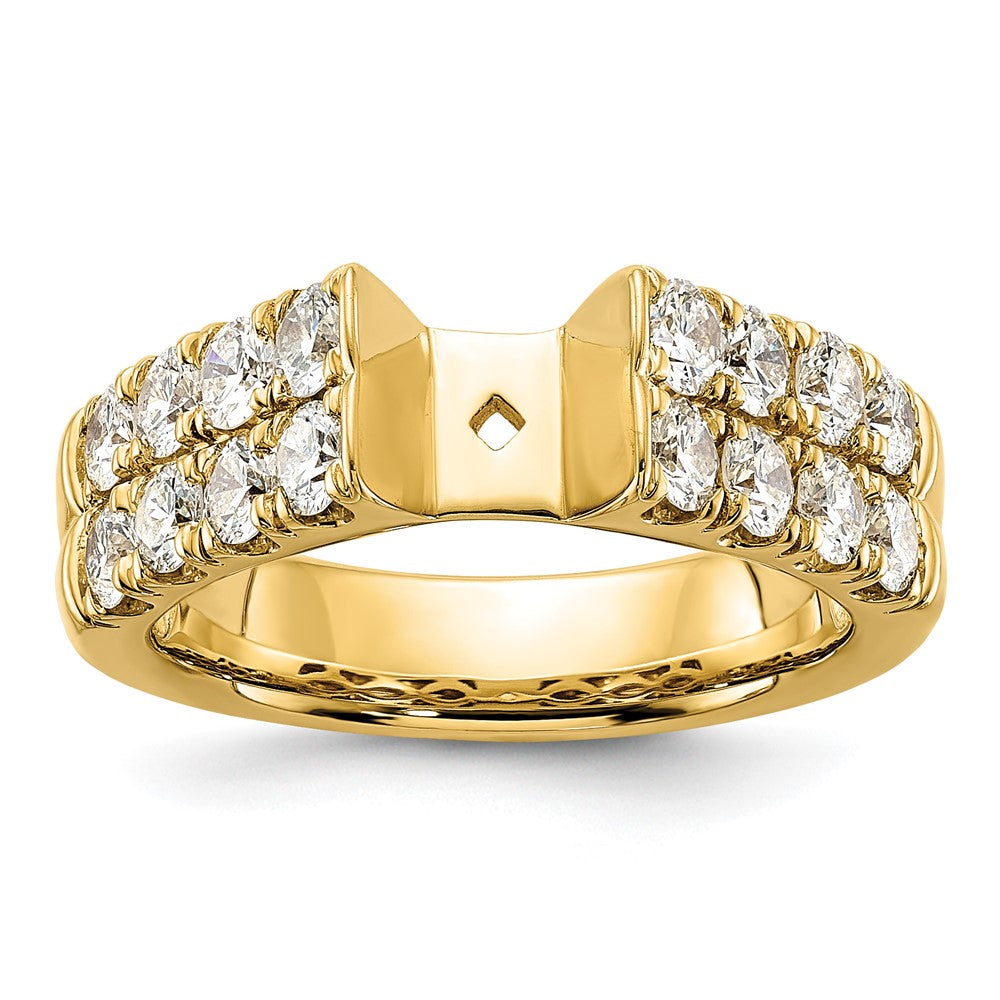 14K Gelbgold Verlobungsring mit 1,375 ct. Labordiamant VS/SI+ G+ in Krappenfassung