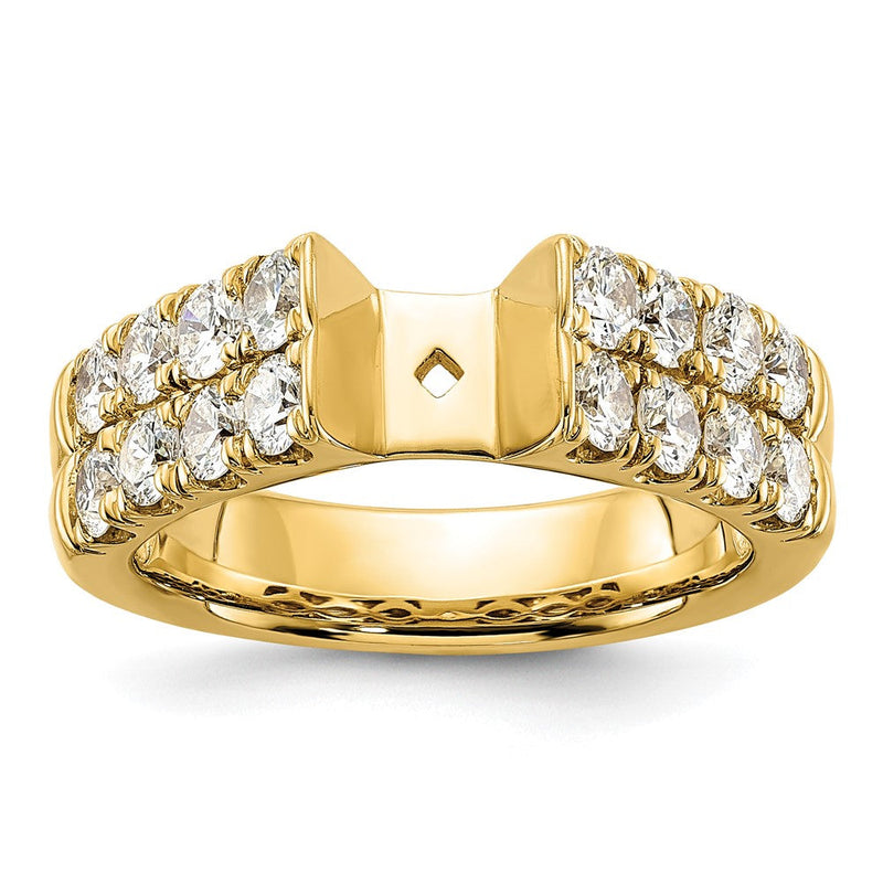 14K Gelbgold Verlobungsring mit 1,375 ct. Labordiamant VS/SI+ G+ in Krappenfassung