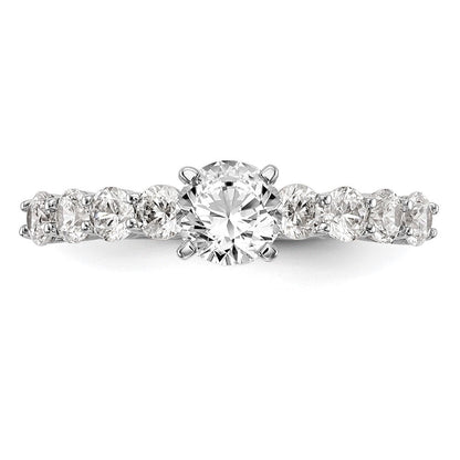14K Weißgold Verlobungsring mit 0,75 ct. im Peg-Set gefasstem, im Labor gezüchtetem Diamant, VS/SI+ G+, Semi-Mount
