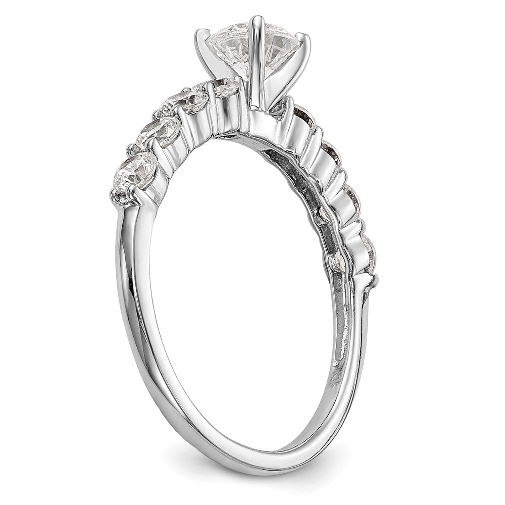 14K Weißgold Verlobungsring mit 0,75 ct. im Peg-Set gefasstem, im Labor gezüchtetem Diamant, VS/SI+ G+, Semi-Mount