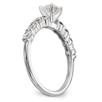 14K Weißgold Verlobungsring mit 0,75 ct. im Peg-Set gefasstem, im Labor gezüchtetem Diamant, VS/SI+ G+, Semi-Mount