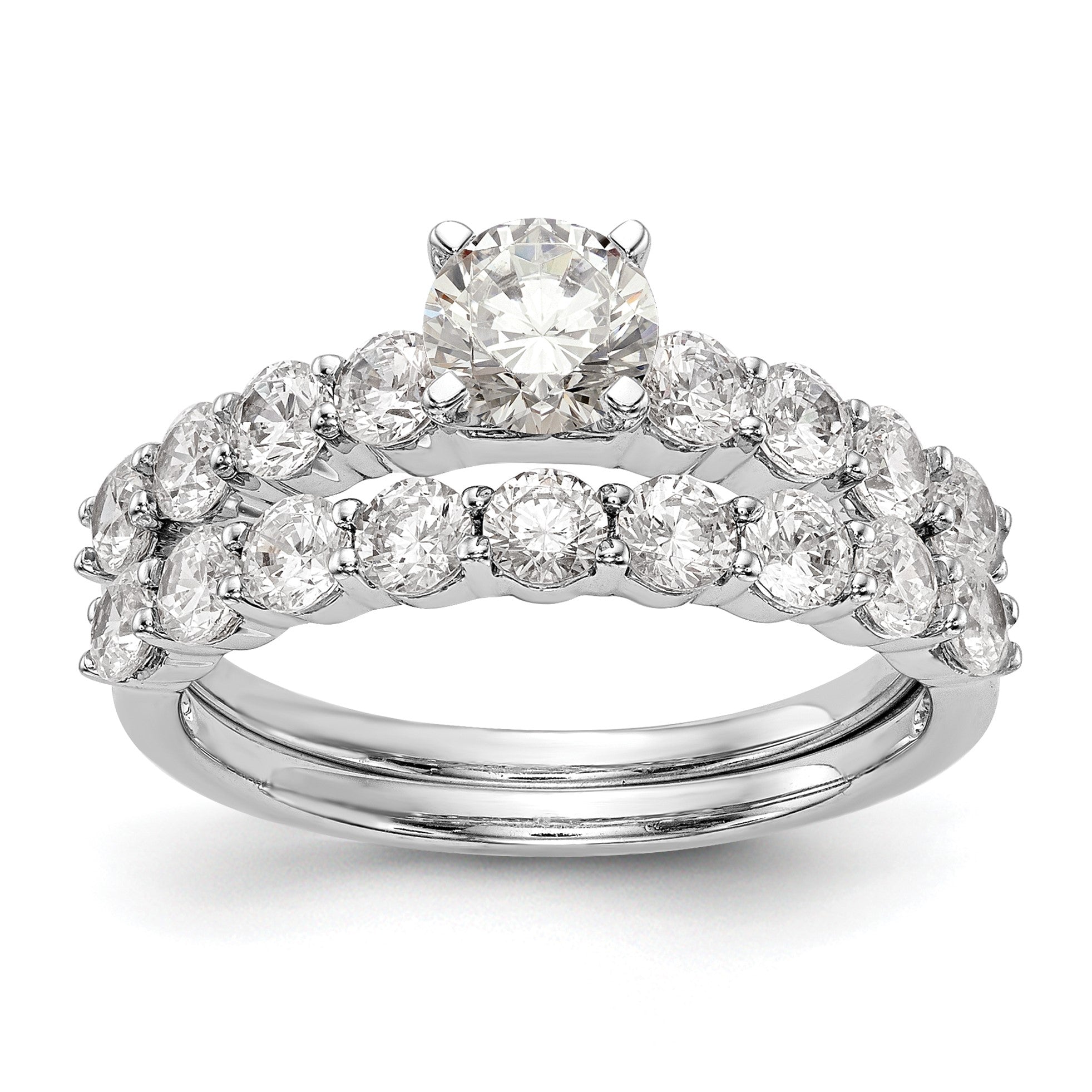 14K Weißgold Verlobungsring mit 0,75 ct. im Peg-Set gefasstem, im Labor gezüchtetem Diamant, VS/SI+ G+, Semi-Mount
