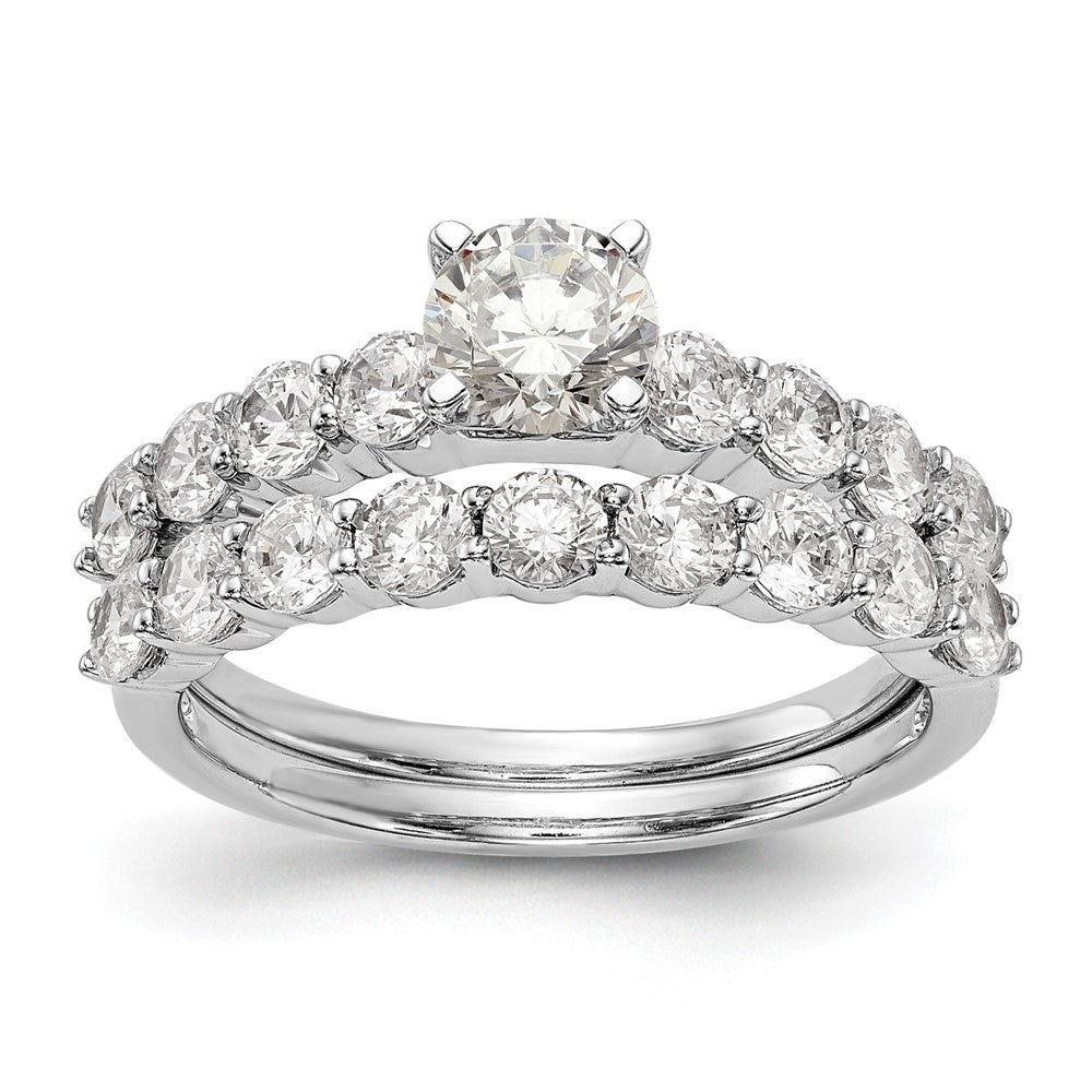 14K Weißgold Verlobungsring mit 0,75 ct. im Peg-Set gefasstem, im Labor gezüchtetem Diamant, VS/SI+ G+, Semi-Mount