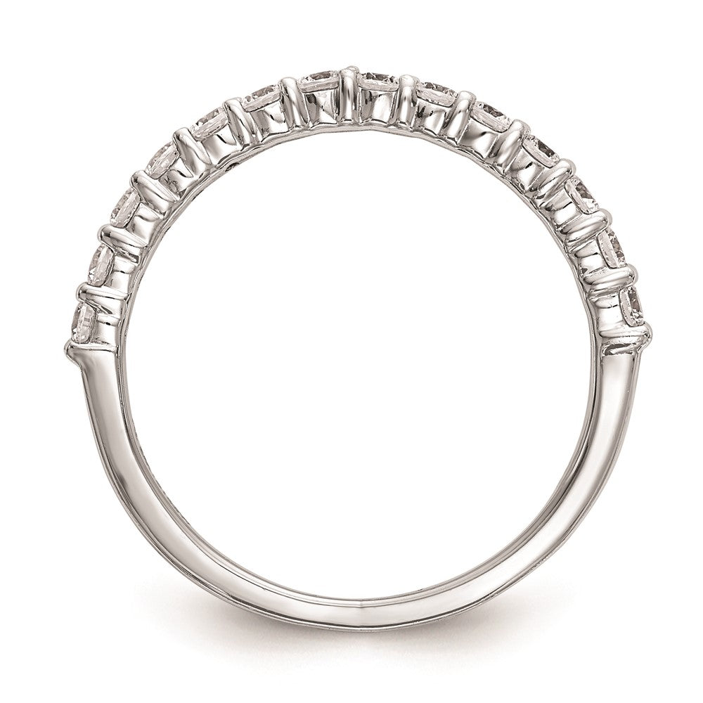14K Weißgold Ehering mit echten Diamanten