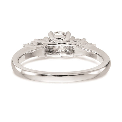 14K Weißgold Ehering mit echten Diamanten