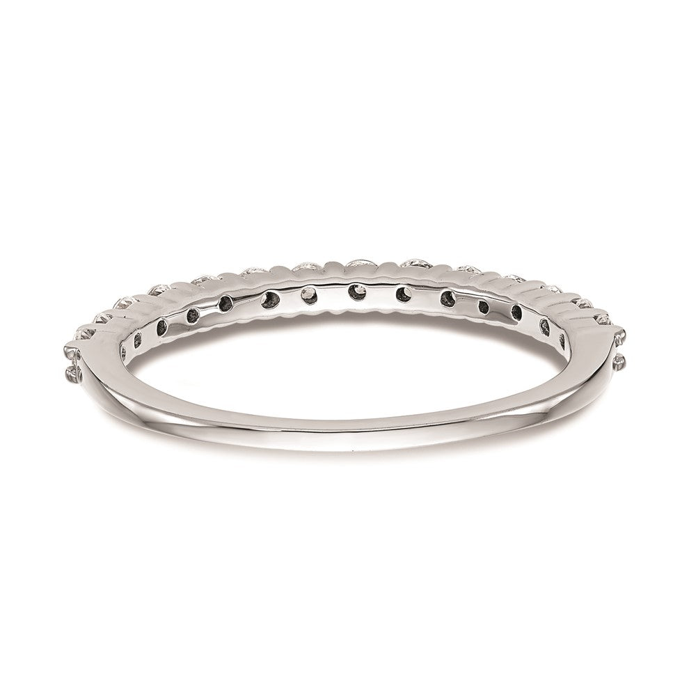 14K Weißgold Ehering mit echten Diamanten