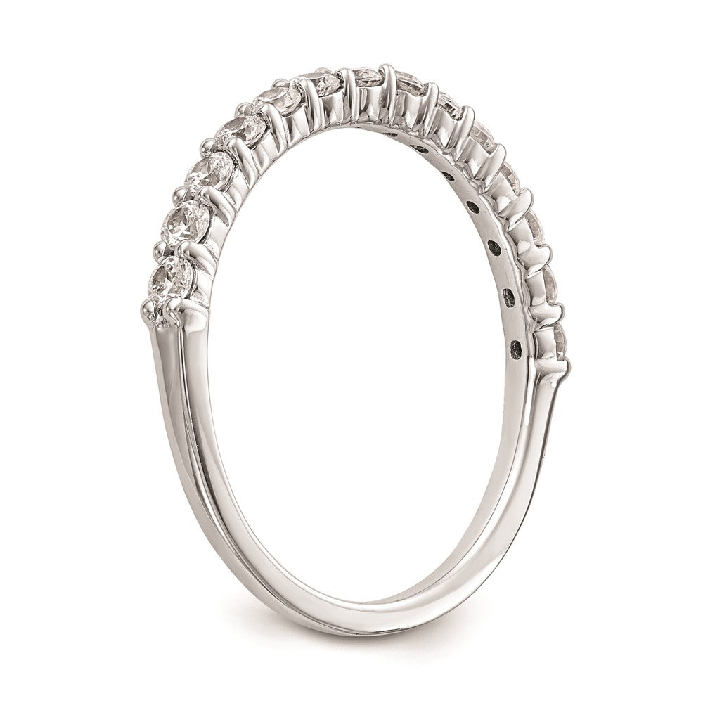 14K Weißgold Ehering mit echten Diamanten
