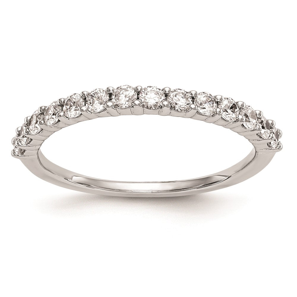 14K Weißgold Ehering mit echten Diamanten