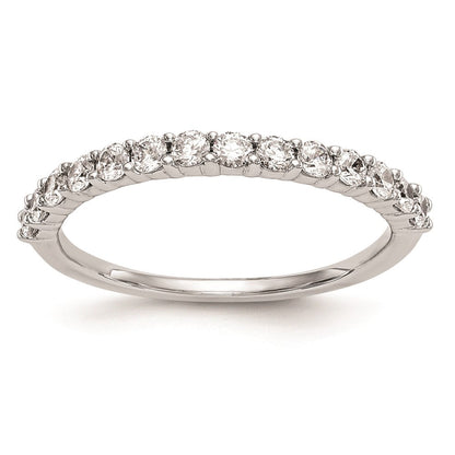 14K Weißgold Ehering mit echten Diamanten