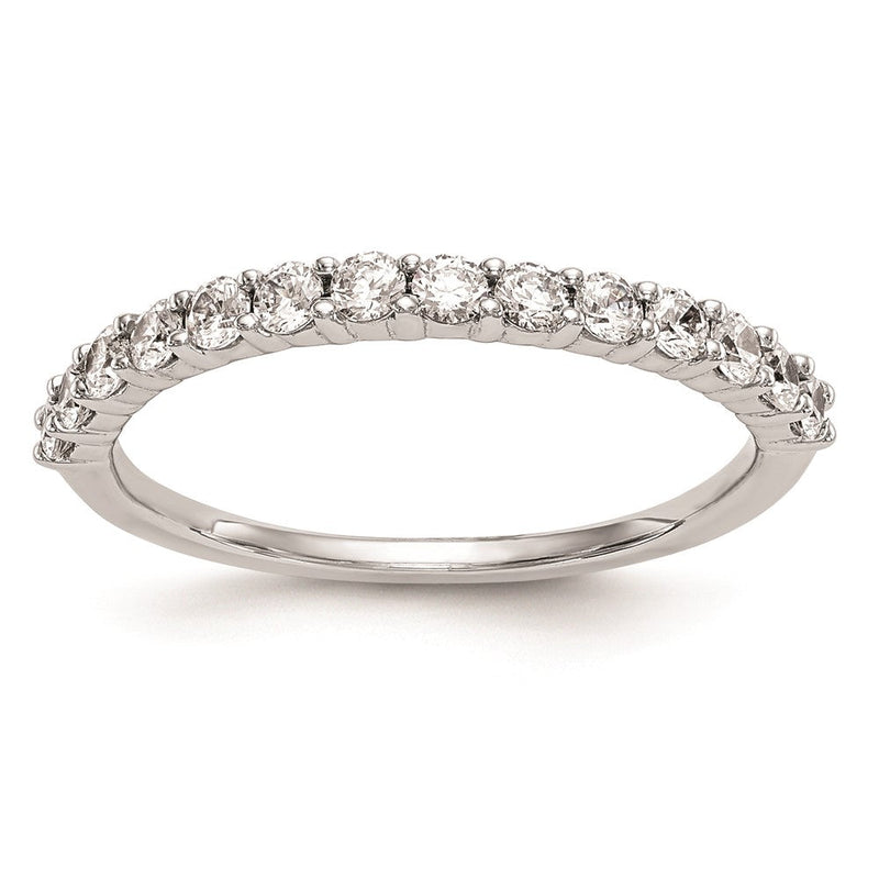 14K Weißgold Ehering mit echten Diamanten