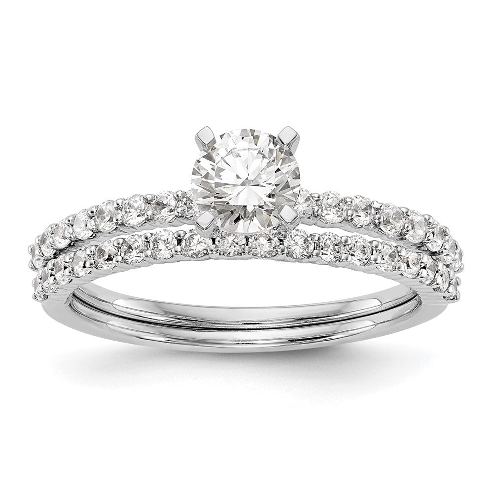 14K Weißgold Stift Set 1/5 Karat Diamant Halbfassung Verlobungsring