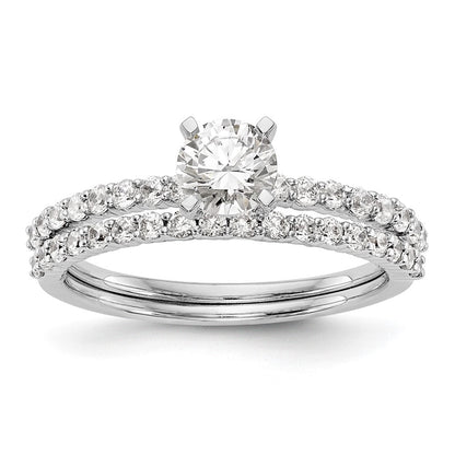 14K Weißgold Stift Set 1/5 Karat Diamant Halbfassung Verlobungsring
