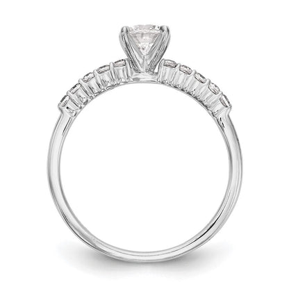 14K Weißgold Stift Set 1/4 Karat Diamant Halbfassung Verlobungsring
