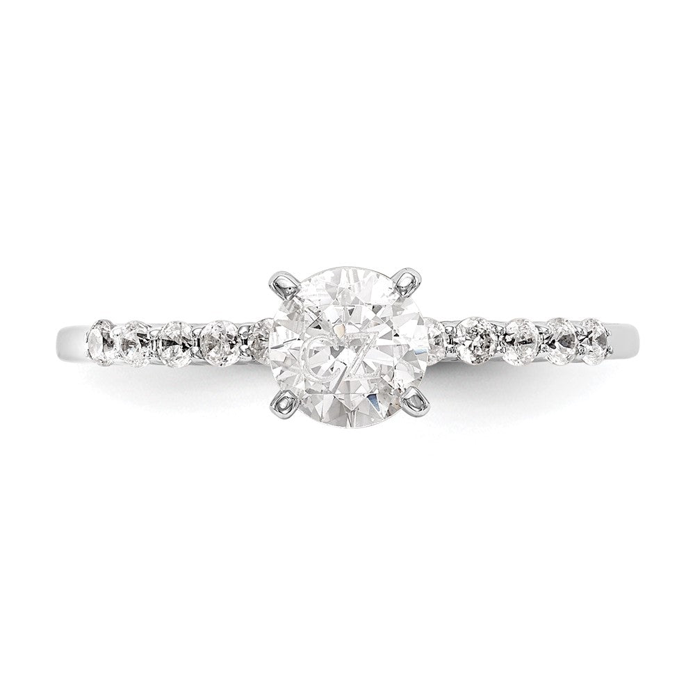 14K Weißgold Stift Set 1/4 Karat Diamant Halbfassung Verlobungsring