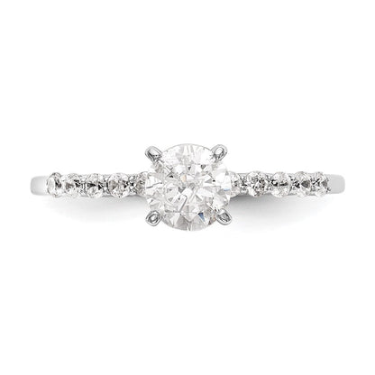14K Weißgold Stift Set 1/4 Karat Diamant Halbfassung Verlobungsring