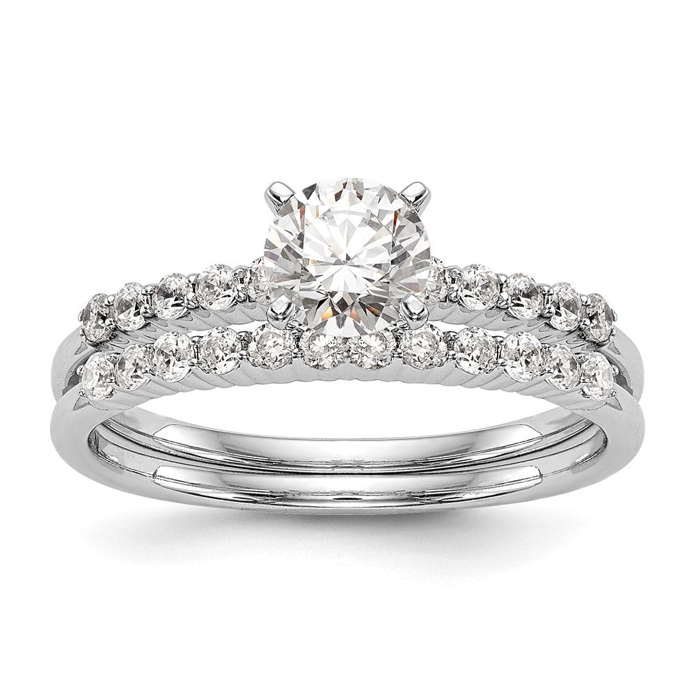14K Weißgold Stift Set 1/4 Karat Diamant Halbfassung Verlobungsring