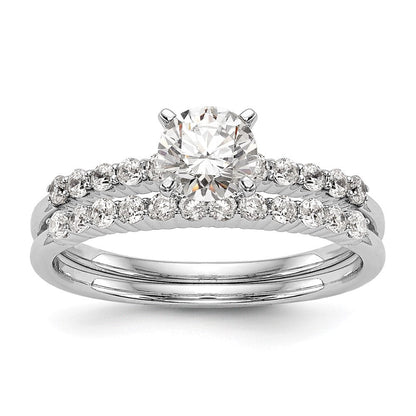 14K Weißgold Stift Set 1/4 Karat Diamant Halbfassung Verlobungsring
