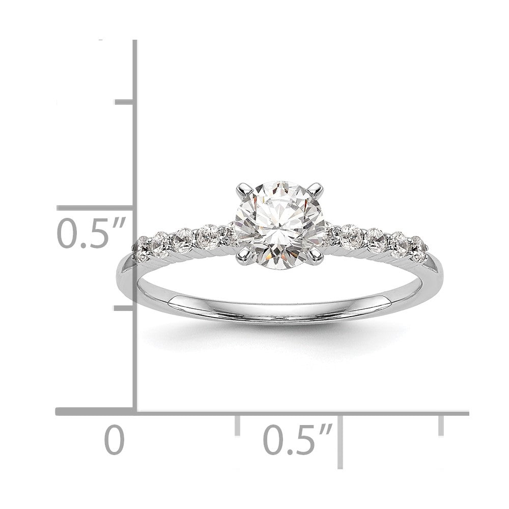 14K Weißgold Stift Set 1/4 Karat Diamant Halbfassung Verlobungsring