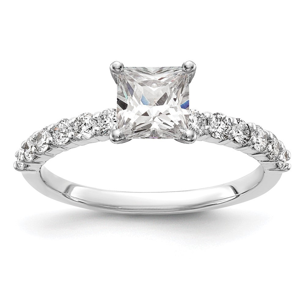 14K Weißgold Stift Set 3/8 Karat Diamant Halbfassung Verlobungsring